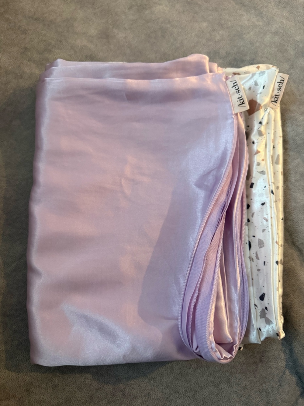 Kitsch bundle of 2 pillowcases Lilac and Terrazzo